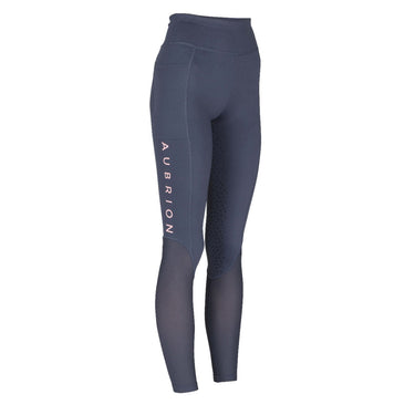 Buy Shires Aubrion Rhythm Mesh Young Rider Navy Riding Tights | Online for Equine