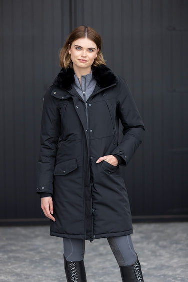 Buy Euro-Star Lauren Waterproof Ladies Long Black Jacket - UK 10-12| Online for Equine
