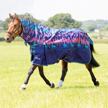 Shires Navy Forest Highlander Original 200g Combo Turnout Rug - 6'6" (78")