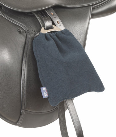 Shires Fleece Stirrup Covers-Navy-One Size