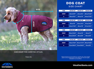 Buy Weatherbeeta Comfitec Fleece Zip Dog Coat Navy/Burgundy | Online for Equine