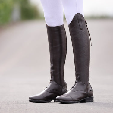 Buy the Shires Moretta Brown Short Gianna Lace Front Long Leather Riding Boots | Online for Equine