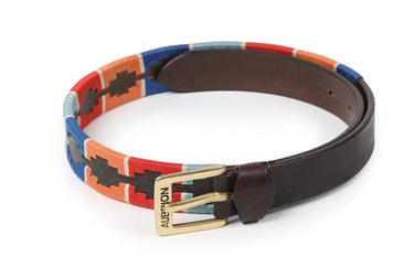 Shires Turquoise / Red / Orange/ Blue Aubrion Drover Skinny Polo Belt