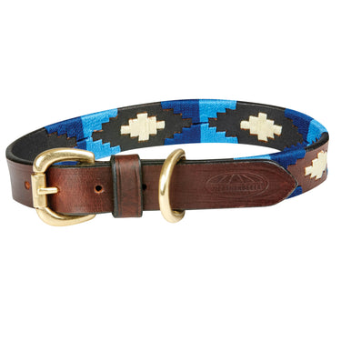 Buy Weatherbeeta Polo Leather Cowdray Brown/Blue/Blue Dog Collar | Online for Equine