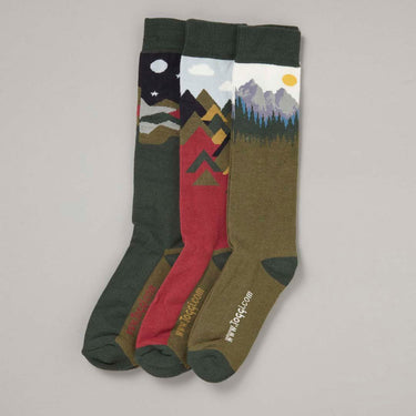 Toggi Scenic Bamboo Riding Socks (3 Pack)-Mountains