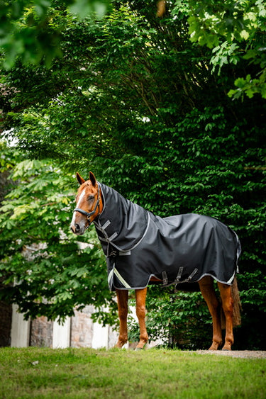 Horseware Ireland Rambo 1680D Plus Turnout Rug 0G Black / Thunderstorm Grey & Silver