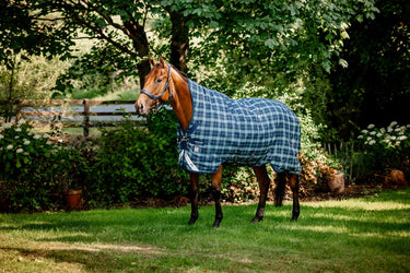 Horseware Ireland Rhino Wug Turnout Rug 450G Vl Hunter Check / Navy & Green