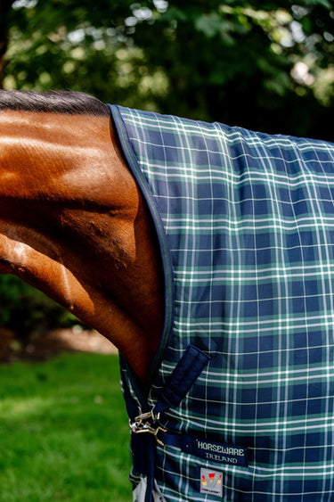 Horseware Ireland Rhino Wug Turnout Rug 450G Vl Hunter Check / Navy & Green