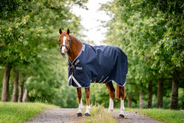Horseware Ireland Rambo 1680D Turnout Rug 100G Navy / Thunderstorm Grey & Silver
