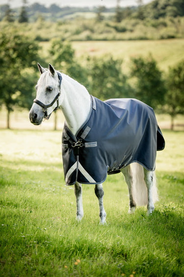 Horseware Ireland Rambo 1680D Turnout Rug 0G Black / Thunderstorm Grey & Silver