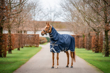 Horseware Ireland Amigo 1200D Integrated Turnout Rug 250G Navy / Titanium Grey & Silver