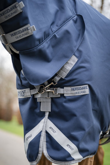 Horseware Ireland Amigo 1200D Integrated Turnout Rug 150G Navy / Titanium Grey & Silver