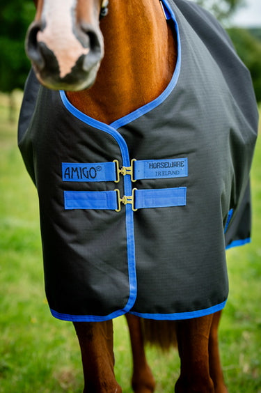 Horseware Ireland Amigo Ripstop 900D Fleece Lined Turnout Rug 50G Black/ Classic Blue
