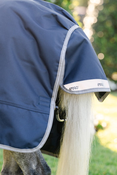 Horseware Ireland Amigo 1200D Pony Turnout Rug 250G Navy / Titanium Grey & Silver