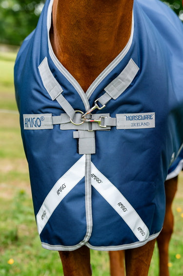 Horseware Ireland Amigo 1200D Plus Turnout Rug Bundle  (50G + 100G + 200G) Navy / Titanium Grey & Silver
