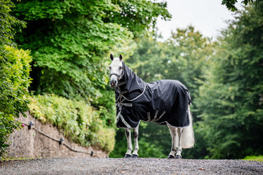 Horseware Ireland Amigo 1200D Plus Turnout Rug Bundle  (50G + 100G + 200G) Black / Titanium Grey & Silver
