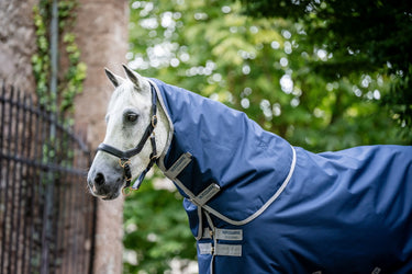Horseware Ireland Amigo Ripstop 900D Turnout Rug Hood 150G Navy / Titanium Grey