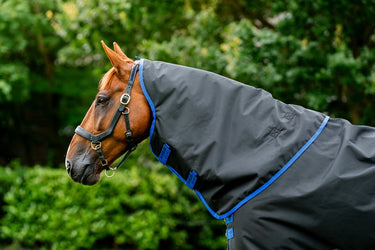 Horseware Ireland Amigo Ripstop 900D Turnout Rug Hood 150G Black / Classic Blue