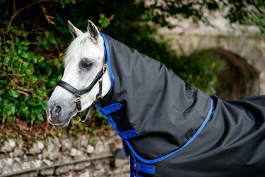 Horseware Ireland Amigo Ripstop 900D Turnout Rug Hood 150G Black / Classic Blue