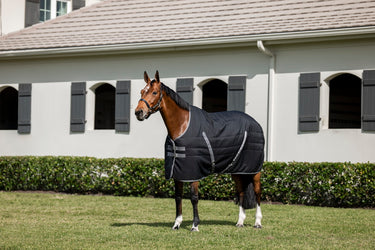 Horseware Ireland Rambo Stable Rug 100G Black / Thunderstorm Grey & Silver