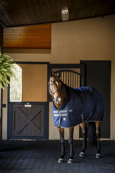 Horseware Ireland Rhino Stable Rug 100G Navy / Titanium Grey & Classic Blue