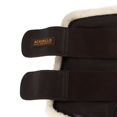 Buy Acavallo Brown Eco-Leather Front Brushing Horse Boots W/Double Velcro Fastening  | Online for Equine