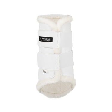 Buy Acavallo White Eco-Leather Front Brushing Horse Boots W/Double Velcro Fastening  | Online for Equine