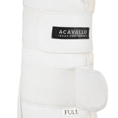 Buy Acavallo White Eco-Leather Front Brushing Horse Boots W/Double Velcro Fastening  | Online for Equine