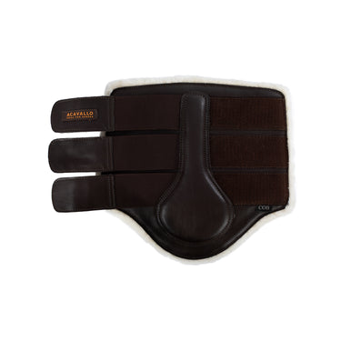 Buy Acavallo Eco-Leather Hind Brown Brushing Horse Boots With Triple Velcro Fasten  | Online for Equine