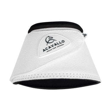 Buy Acavallo White Bell Boots In Pu Leather W/Velcro Fastening  | Online for Equine