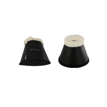 Buy Acavallo Eco-Leather Black Bell Boots With Velcro Fastening  | Online for Equine