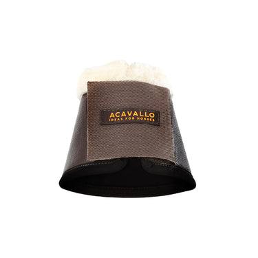 Buy Acavallo Eco-Leather Brown Bell Boots With Velcro Fastening  | Online for Equine