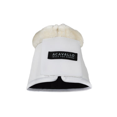 Buy Acavallo Eco-Leather White Bell Boots With Velcro Fastening  | Online for Equine