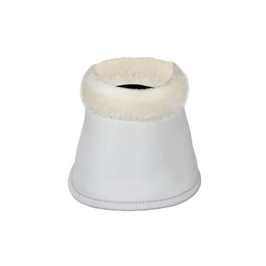 Buy Acavallo Eco-Leather White Bell Boots With Velcro Fastening  | Online for Equine