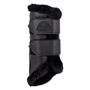 Buy Acavallo Front Brushing Black Boots With Synthetic Fur With Double Velcro  | Online for Equine