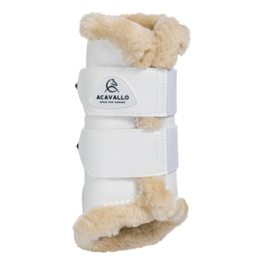 Buy Acavallo Front Brushing White Boots With Synthetic Fur With Double Velcro  | Online for Equine
