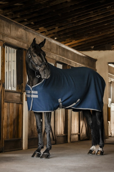 Horseware Ireland Rambo Techni Waffle Cooler Navy / Thunderstorm Grey & Silver