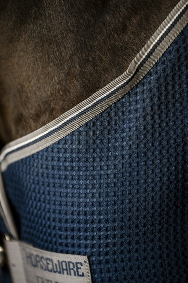 Horseware Ireland Rambo Techni Waffle Cooler Navy / Thunderstorm Grey & Silver