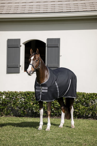 Horseware Ireland Rambo Stable Rug Sheet Black / Thunderstorm Grey & Silver