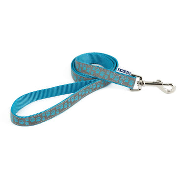 Ancol Patterned Collection Lead Reflective Paws Blue