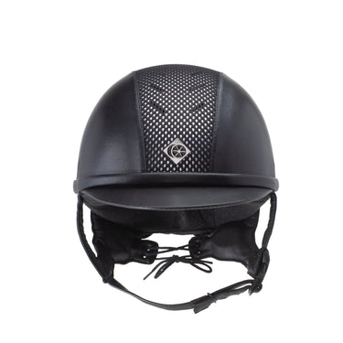 Buy Charles Owen Black / Silver Ayr8 Plus Leather Look Riding Hat | Online for Equine