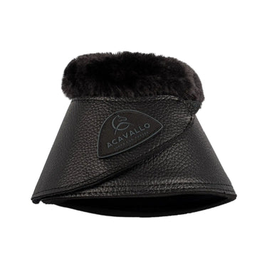 Buy Acavallo Bell Boots With Synthetic Fur In PU Leather With Velcro Fastening  | Online for Equine