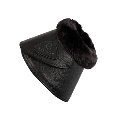 Buy Acavallo Bell Boots With Synthetic Fur In PU Leather With Velcro Fastening  | Online for Equine