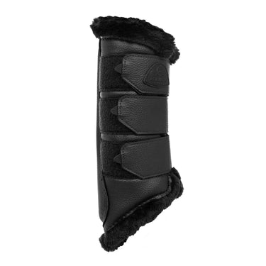 Buy Acavallo Black Hind Brushing Horse Boots With Synthetic Fur With Triple Velcro  | Online for Equine