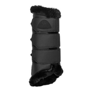 Buy Acavallo Black Hind Brushing Horse Boots With Synthetic Fur With Triple Velcro  | Online for Equine