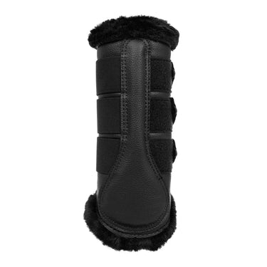 Buy Acavallo Black Hind Brushing Horse Boots With Synthetic Fur With Triple Velcro  | Online for Equine
