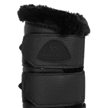 Buy Acavallo Black Hind Brushing Horse Boots With Synthetic Fur With Triple Velcro  | Online for Equine
