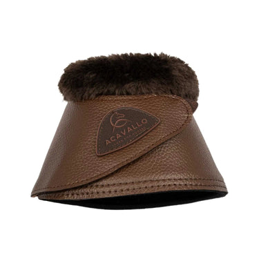 Buy Acavallo Brown Bell Boots W/Synthetic Fur In Pu Leather W/Velcro Fastening  | Online for Equine