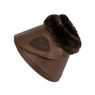 Buy Acavallo Brown Bell Boots W/Synthetic Fur In Pu Leather W/Velcro Fastening  | Online for Equine