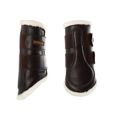 Buy Acavallo Brown Eco-Leather Front Brushing Horse Boots W/Double Velcro Fastening  | Online for Equine